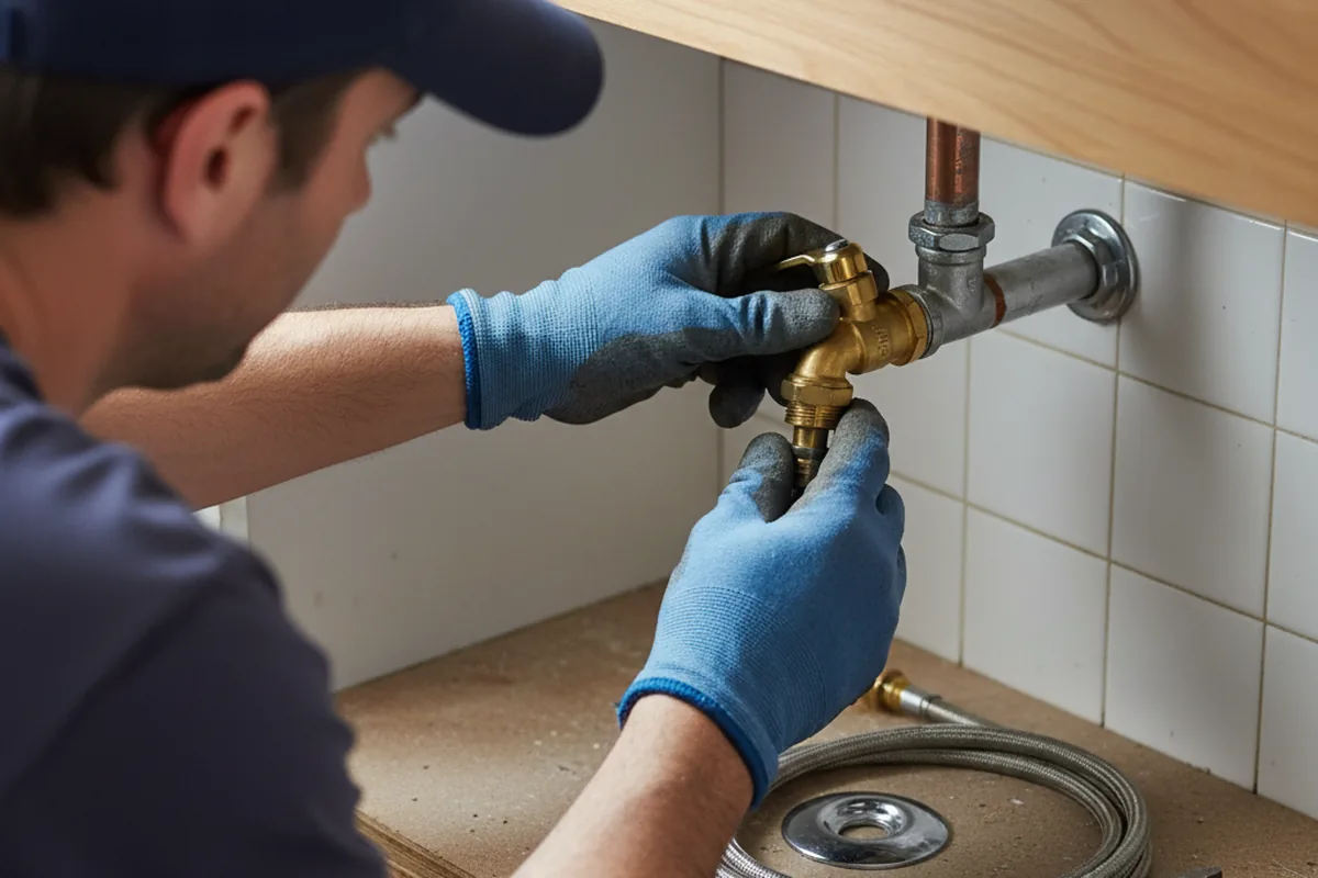 Shutoff valve and fitting work during Emergency Plumbing in Colton